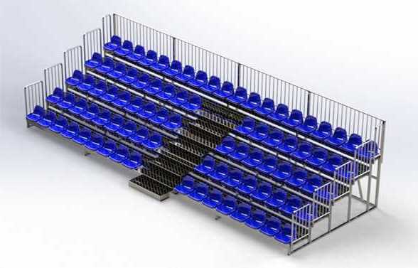 Mobile Zuschauertribüne mit 88 Stadionsitzen