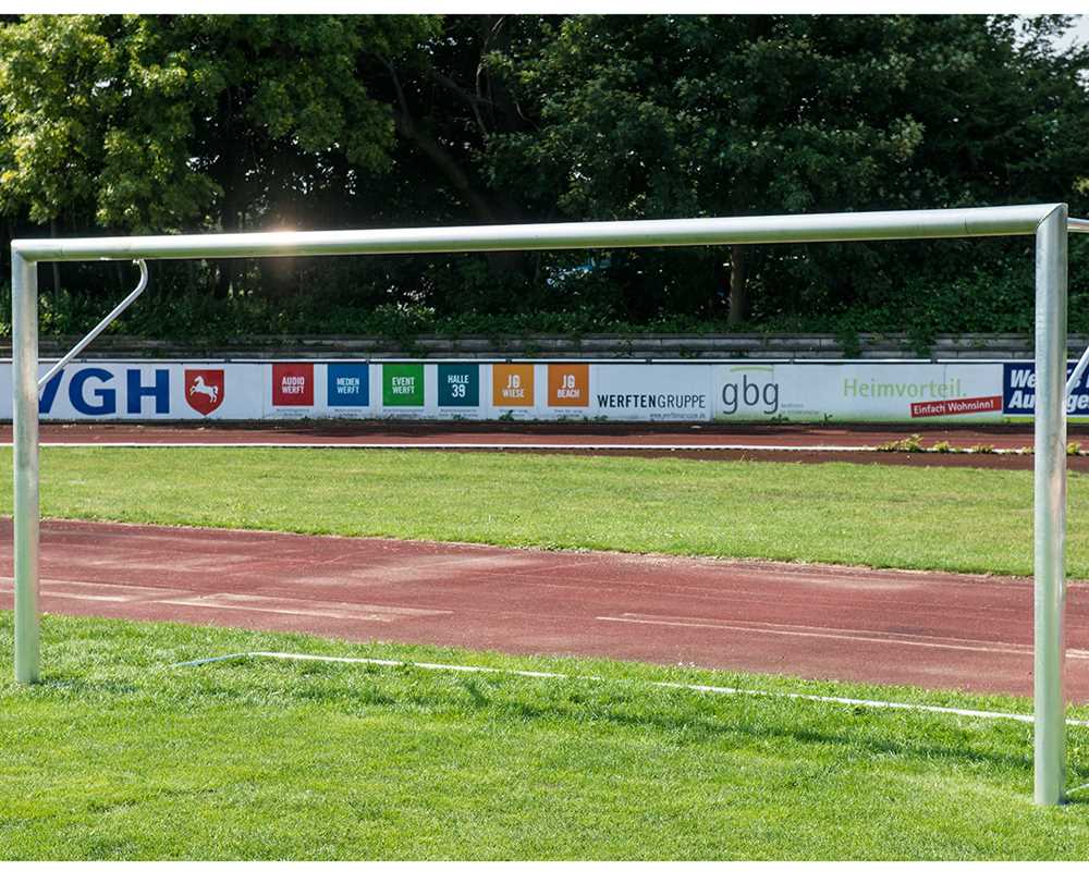 Jugend Fußballtor 5 x 2 m Aluminium mit Netzbügel  Profil 120 x 100 mm eckverschraubt