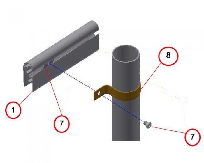 Werbebanden Befestigungsmaterial  für vorhandene Endpfosten