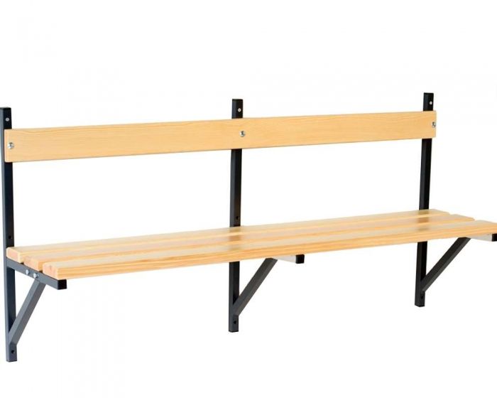 Umkleidebank Wandmontage Sitzfläche Holz für Innenbereich